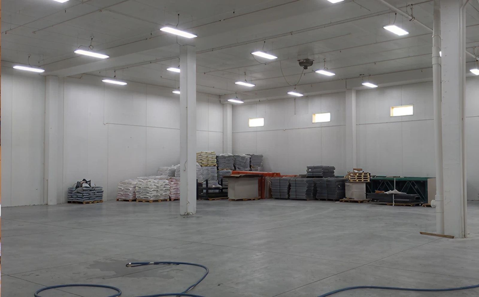 Before LED conversion showing old lighting fixtures