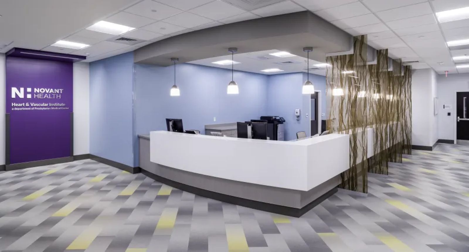 Novant Health facility after comprehensive LED upgrade showing improved lighting quality.