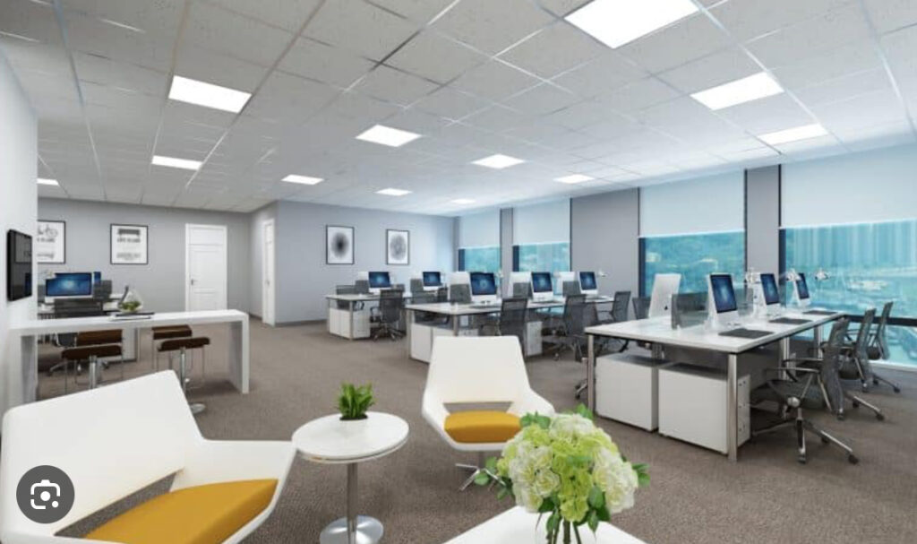 commercial office space with LED Lights Installed