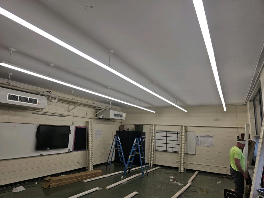 Linear LED Strip lights can bring brighter light to an older school