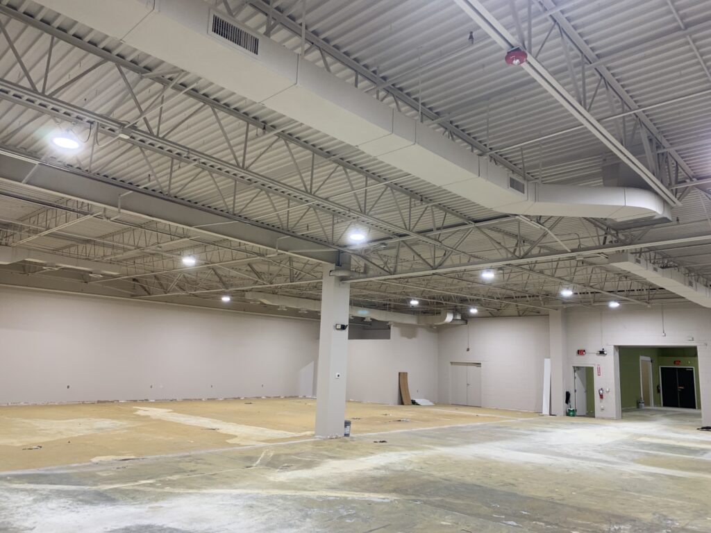 LED High Bay fixtures installed in commercial real estate