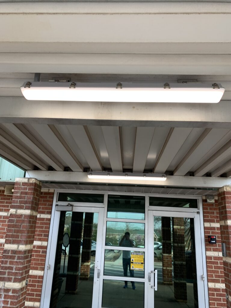 LED Vapor Tight fixture installed in a wet location
